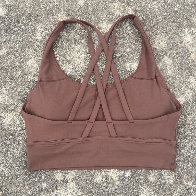 Solid Crossback Womens Fitness Bra For Gym Yoga High Support Sports Top 10
