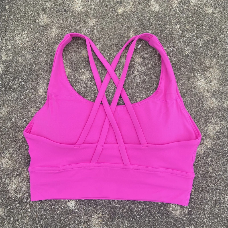 Solid Crossback Womens Fitness Bra For Gym Yoga High Support Sports Top 13