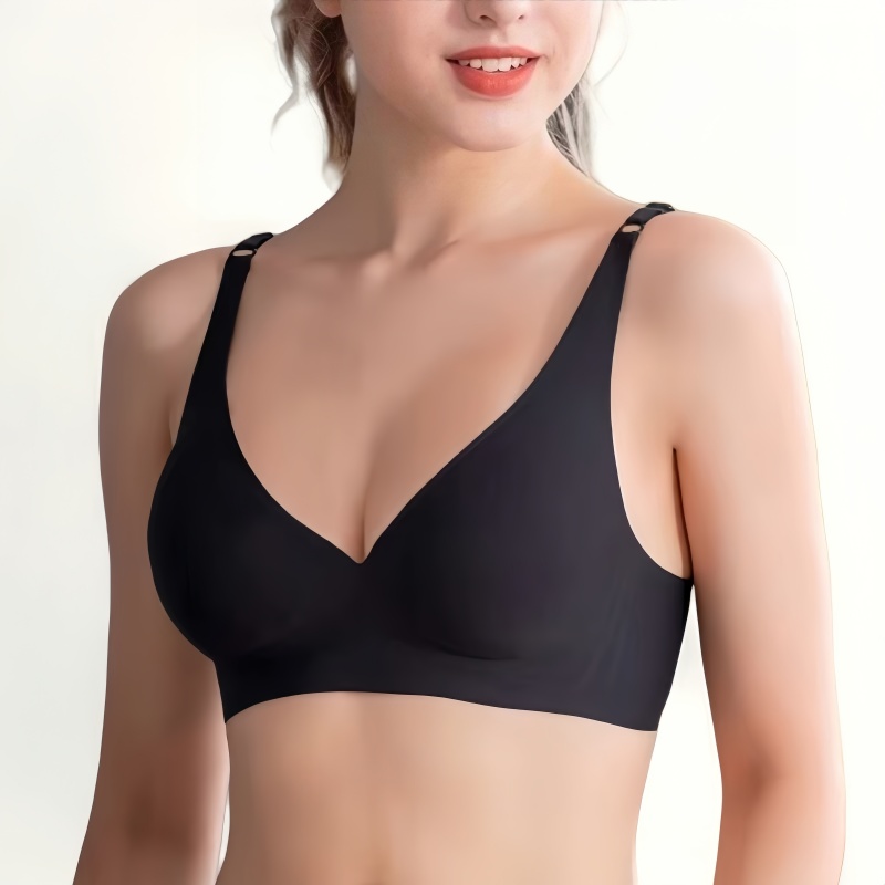 CloudLift Seamless PushUp Bra For Women Wireless VNeck Bralette With Removable Pads 0