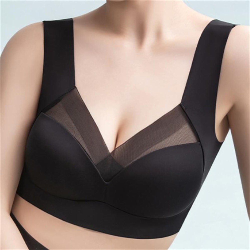 Plus Size Wireless Seamless Lace Bra – Supportive Comfort & Gentle Lift