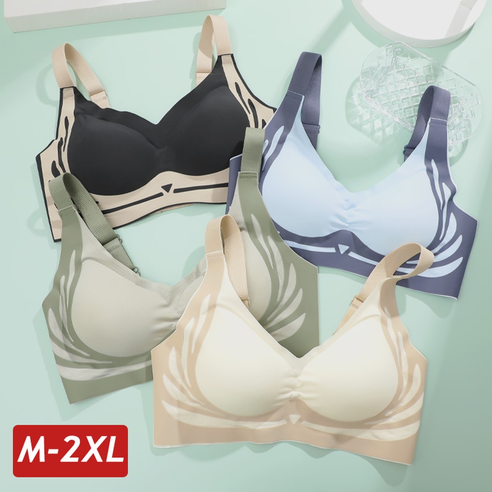 Seamless Wireless PushUp Bra For Women Soft Full Cup Bralette Plus Size 0