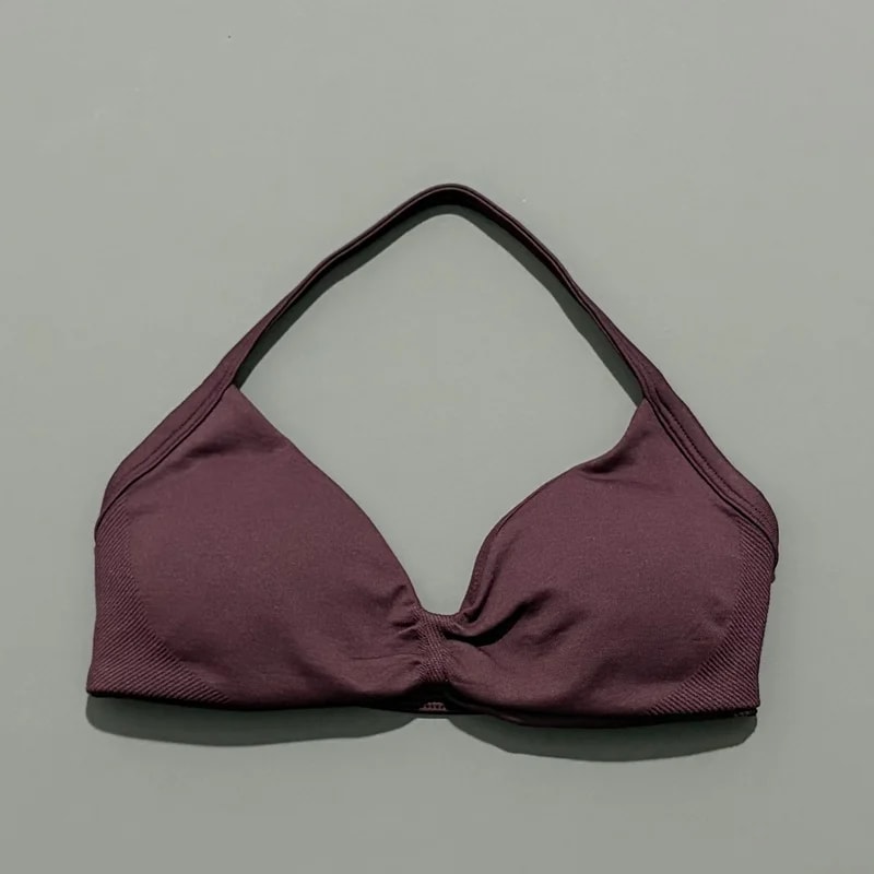SculptFit Halter Sports Bra Crop Top Seamless Push Up Yoga Workout Tank 3