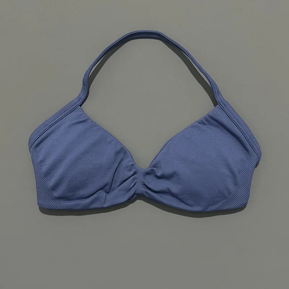 SculptFit Halter Sports Bra Crop Top Seamless Push Up Yoga Workout Tank 4