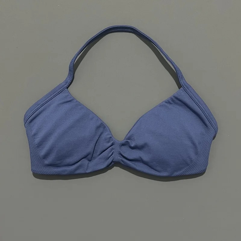 SculptFit Halter Sports Bra Crop Top Seamless Push Up Yoga Workout Tank 4