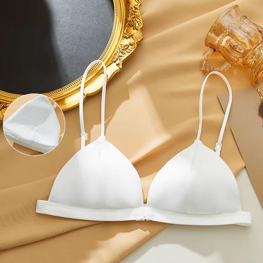 FrontClose Seamless Triangle Bralette For Small Busts Lightweight Wireless Bra 0