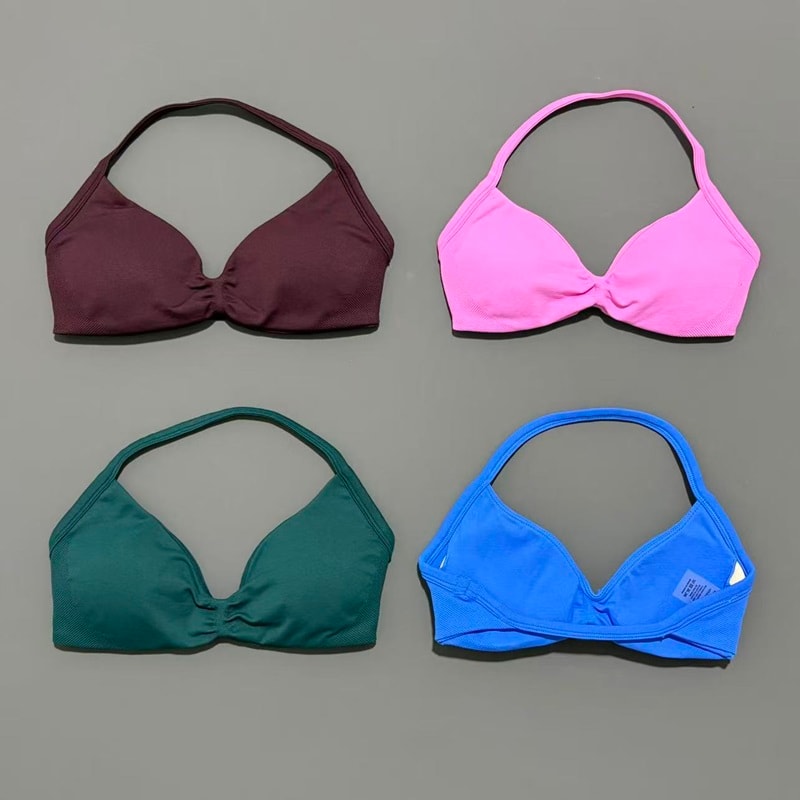 FlexLift Strappy Sports Bra Tank For Women High Support Seamless Workout Top 0
