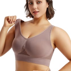seamless push-up bra for women – plus size comfort sports crop top