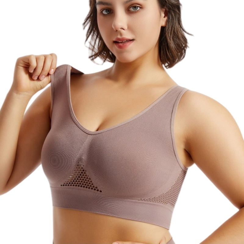 Seamless Push-Up Bra for Women – Plus Size Comfort Sports Crop Top