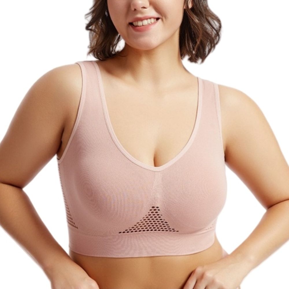 Seamless Push-Up Bra for Women – Plus Size Comfort Sports Crop Top