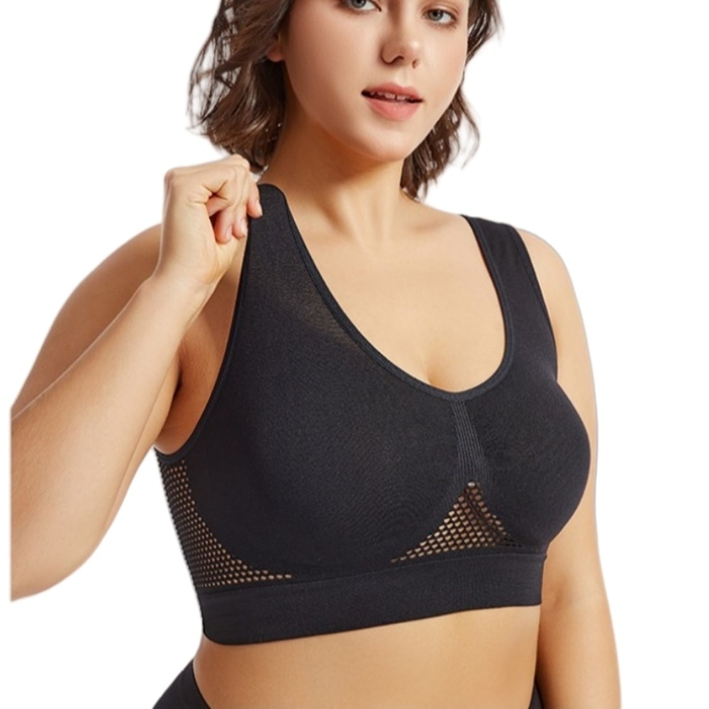 Seamless Push-Up Bra for Women – Plus Size Comfort Sports Crop Top