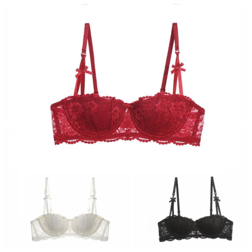 Lace Deep V Push Up Bra With Anti Sag Support For Women 4