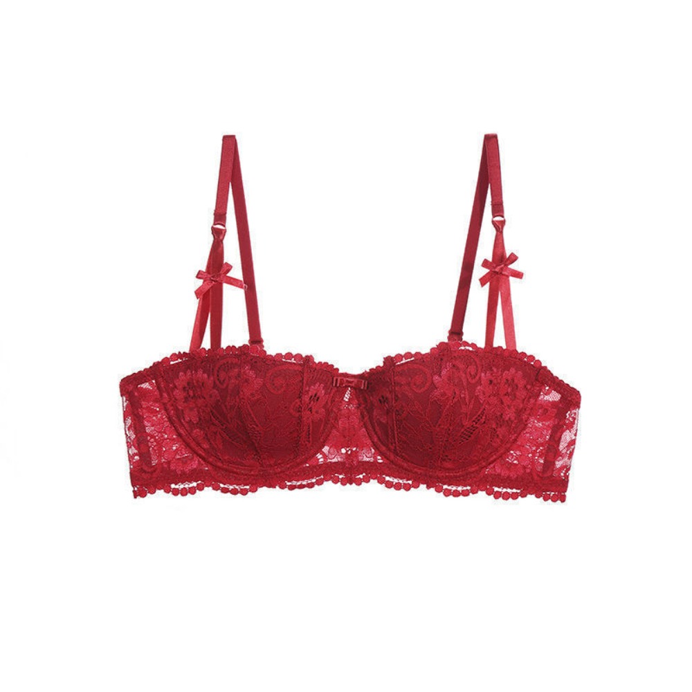 Lace Deep V Push Up Bra With Anti Sag Support For Women 7
