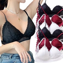 elegant floral lace bralette push up bra – sexy deep v womens lingerie