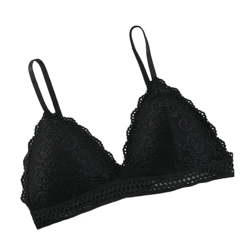 Elegant Floral Lace Bralette Push Up Bra – Sexy Deep V Womens Lingerie