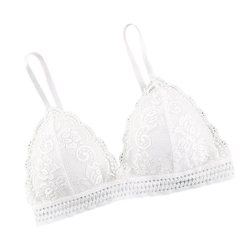 Elegant Floral Lace Bralette Push Up Bra – Sexy Deep V Womens Lingerie