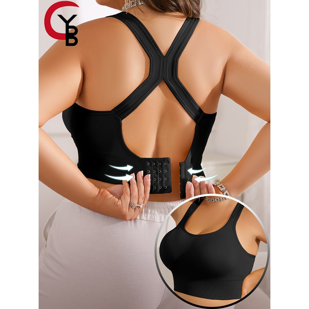 ComfortFlex Seamless Wireless Sports Bra Supportive Plus Size Bralette 0