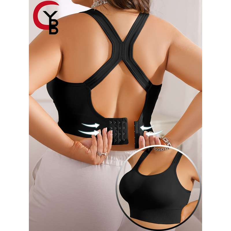 ComfortFlex Seamless Wireless Sports Bra Supportive Plus Size Bralette 0