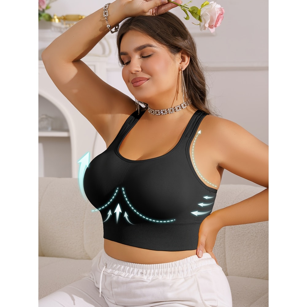 ComfortFlex Seamless Wireless Sports Bra Supportive Plus Size Bralette 2