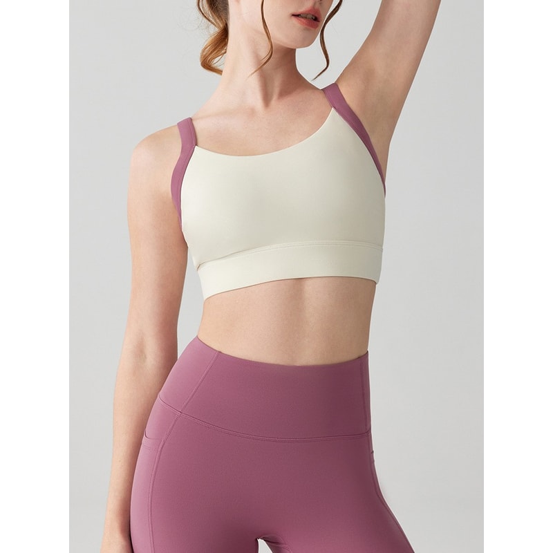 Performance Open Back Sports Bra Crop Top Supportive Yoga Gym Bra 2