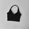 Women's V-Neck Halter Sports Bra with Push-Up & Removable Pads – Cross Back Workout Top