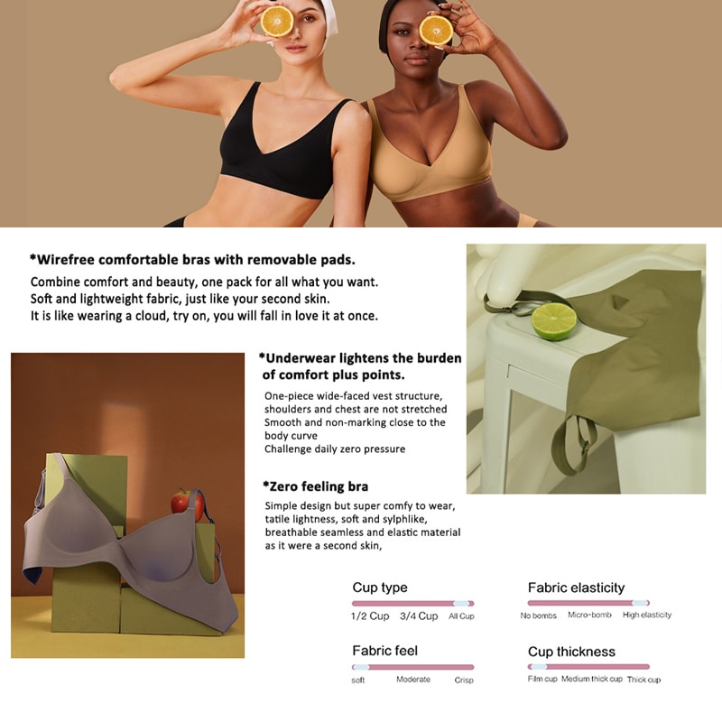 SilkAir Deep V Wireless Bra Seamless Bra For Everyday Comfort Support 2