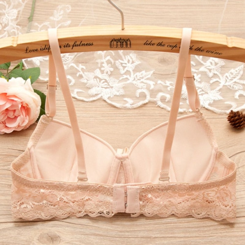 Plunge Floral Embroidered Deep V Lace Bra Wireless Bralette For Women Comfortable Padded Intimates 2