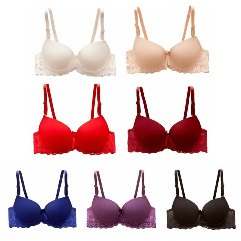 Plunge Floral Embroidered Deep V Lace Bra Wireless Bralette For Women Comfortable Padded Intimates 4