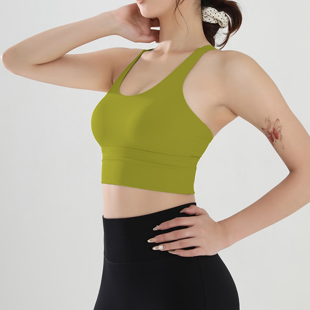 FlexLift CrossBack Sports Bra For Women Shock Absorbing Yoga Bra With Breathable Support 3