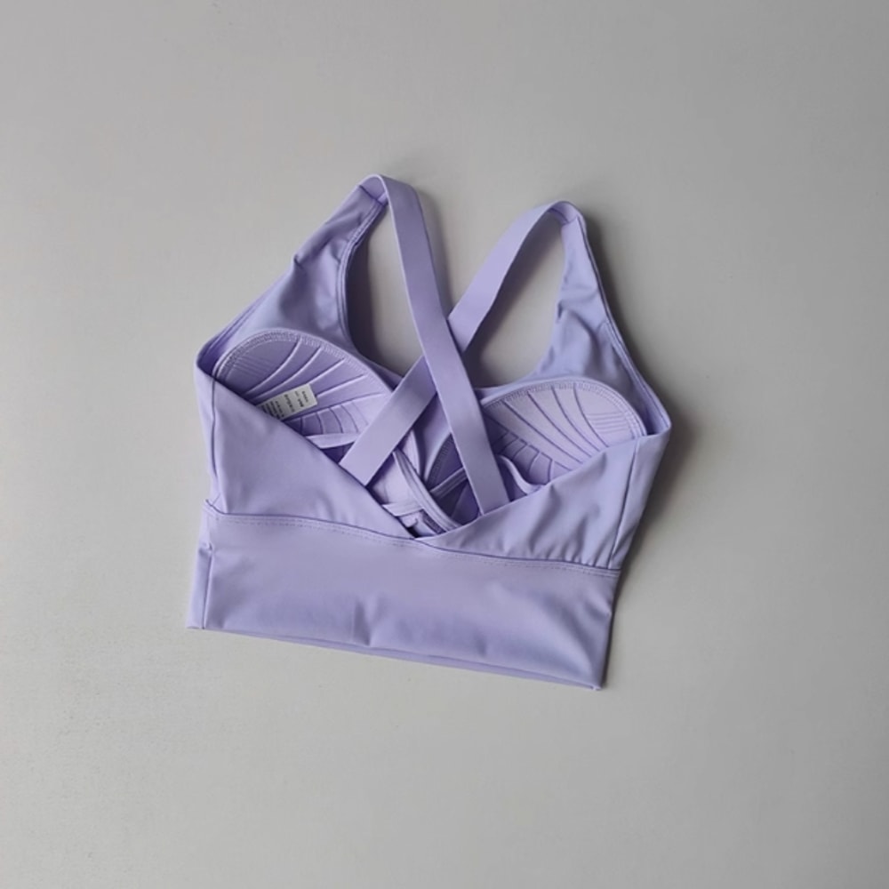 FlexLift CrossBack Sports Bra For Women Shock Absorbing Yoga Bra With Breathable Support 15