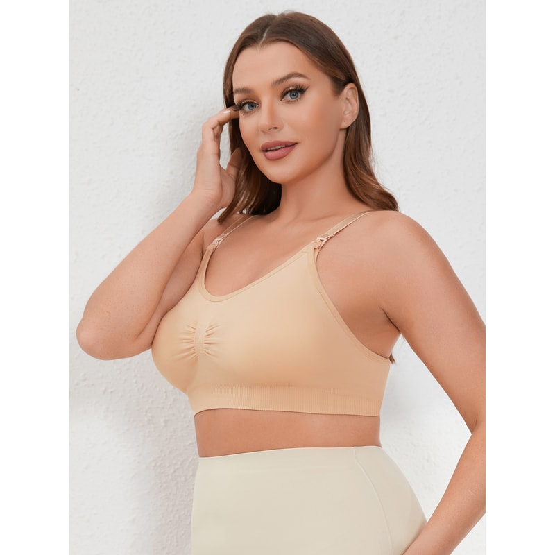Plus Size Adjustable Seamless Nursing Bra – Breathable Maternity & Breastfeeding Support