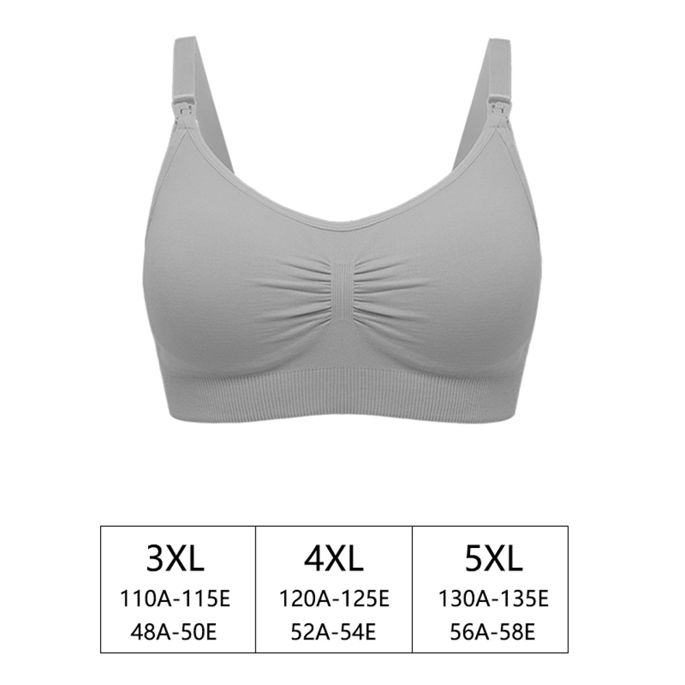 Plus Size Adjustable Seamless Nursing Bra – Breathable Maternity & Breastfeeding Support