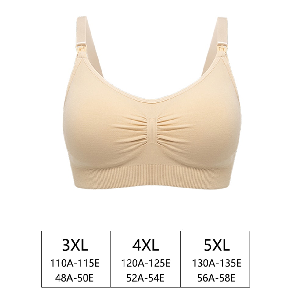 Plus Size Adjustable Seamless Nursing Bra – Breathable Maternity & Breastfeeding Support