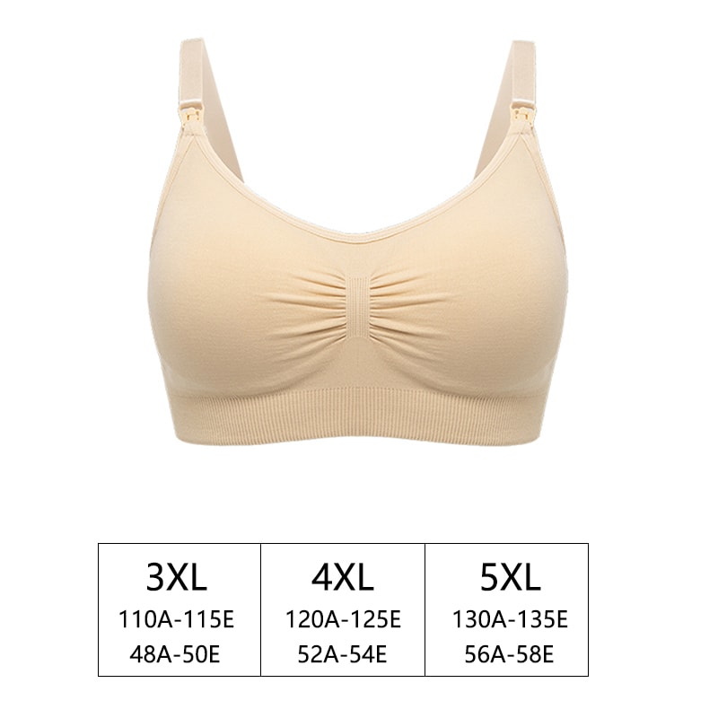 Plus Size Adjustable Seamless Nursing Bra – Breathable Maternity & Breastfeeding Support