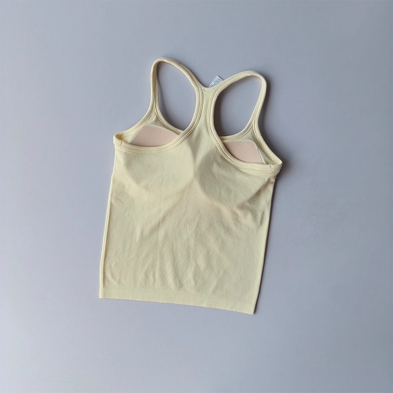 FlexFit Seamless Yoga Tank Top with Built-In Bra for Gym, Pilates & Running