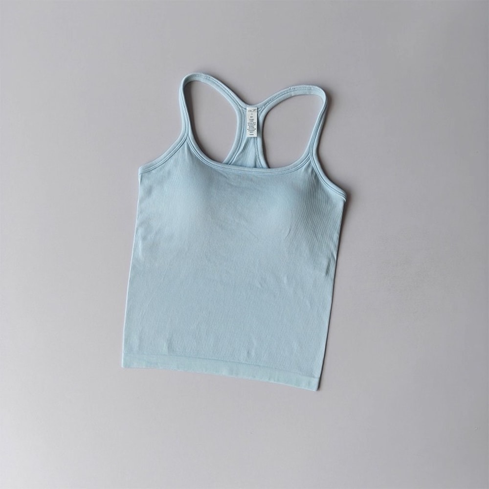 FlexFit Seamless Yoga Tank Top with Built-In Bra for Gym, Pilates & Running