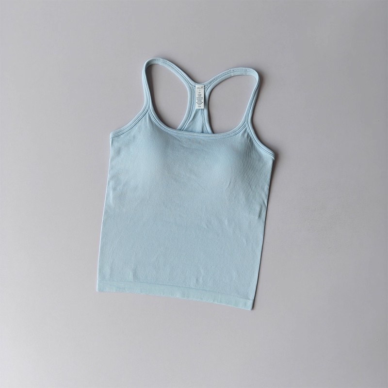 FlexFit Seamless Yoga Tank Top with Built-In Bra for Gym, Pilates & Running