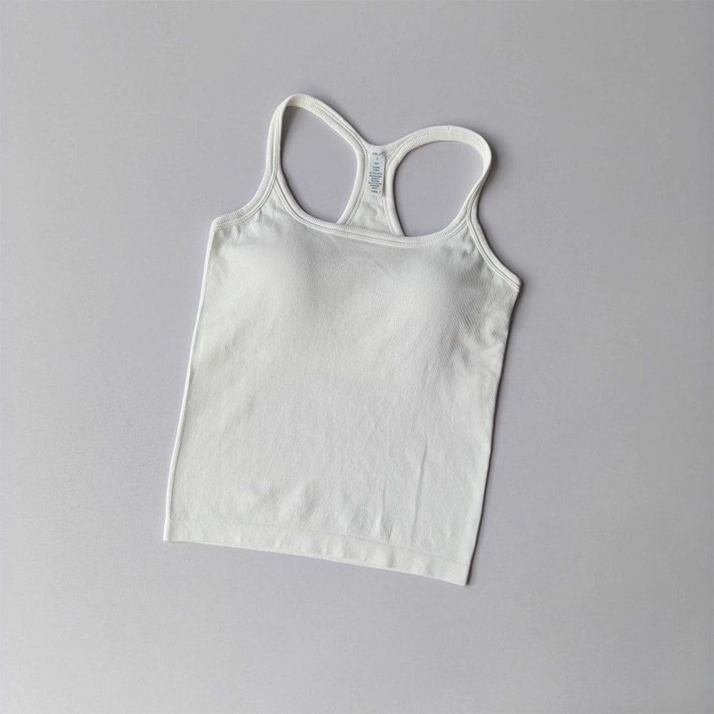 FlexFit Seamless Yoga Tank Top with Built-In Bra for Gym, Pilates & Running