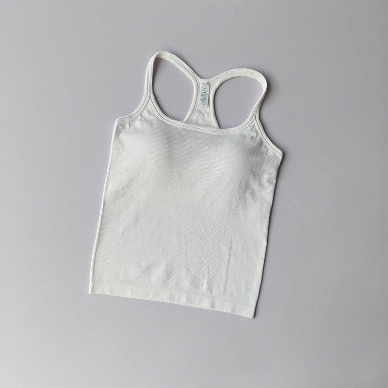 FlexFit Seamless Yoga Tank Top with Built-In Bra for Gym, Pilates & Running