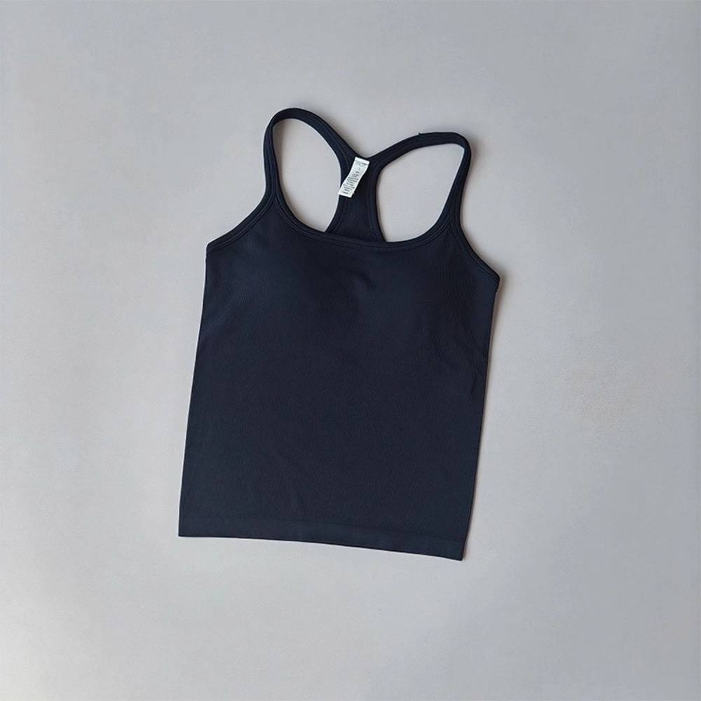 FlexFit Seamless Yoga Tank Top with Built-In Bra for Gym, Pilates & Running
