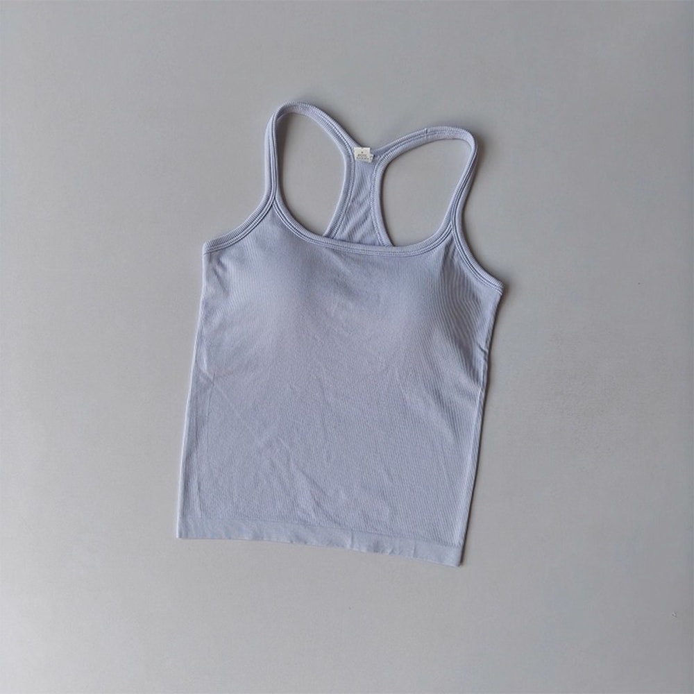 FlexFit Seamless Yoga Tank Top with Built-In Bra for Gym, Pilates & Running