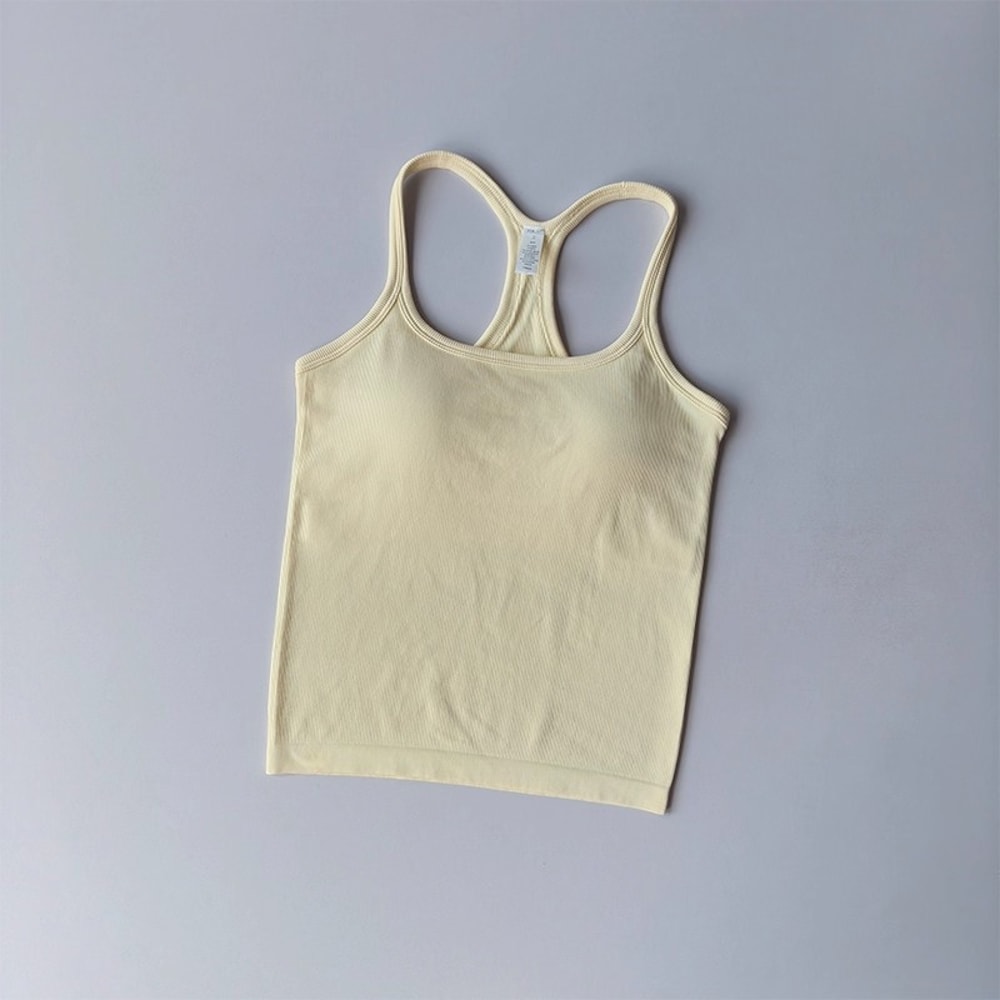 FlexFit Seamless Yoga Tank Top with Built-In Bra for Gym, Pilates & Running