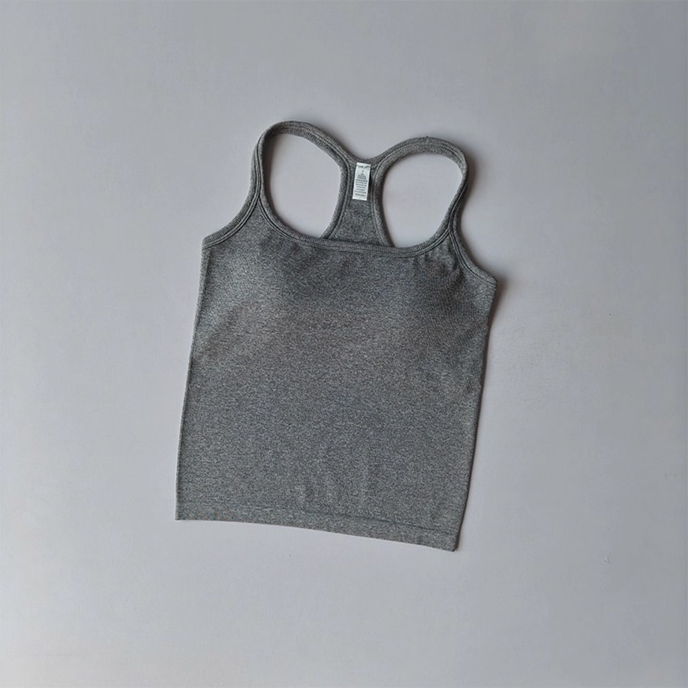 FlexFit Seamless Yoga Tank Top with Built-In Bra for Gym, Pilates & Running