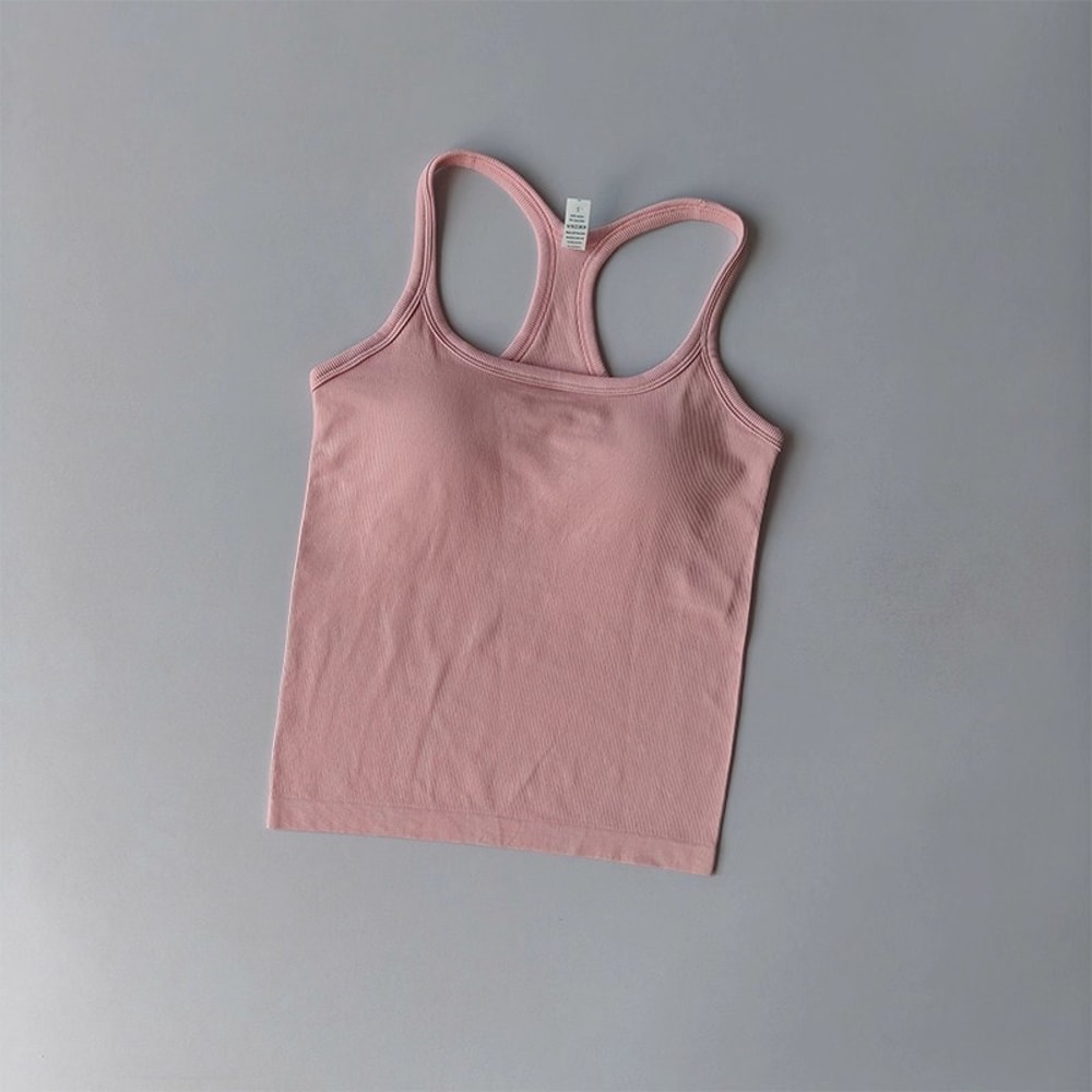 FlexFit Seamless Yoga Tank Top with Built-In Bra for Gym, Pilates & Running