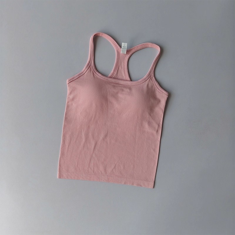 FlexFit Seamless Yoga Tank Top with Built-In Bra for Gym, Pilates & Running