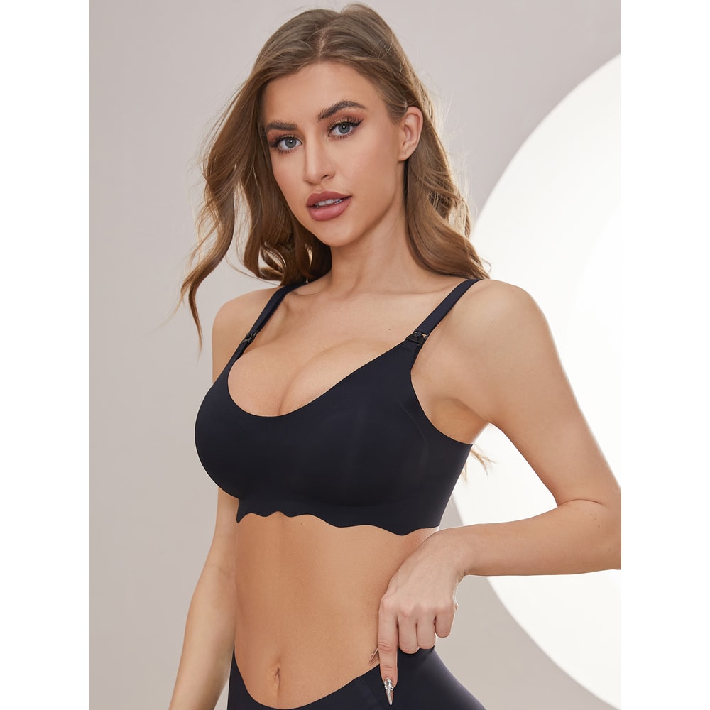 ComfortEase Seamless Nursing Bra – Breathable Wireless Breastfeeding Bra with Detachable Clips