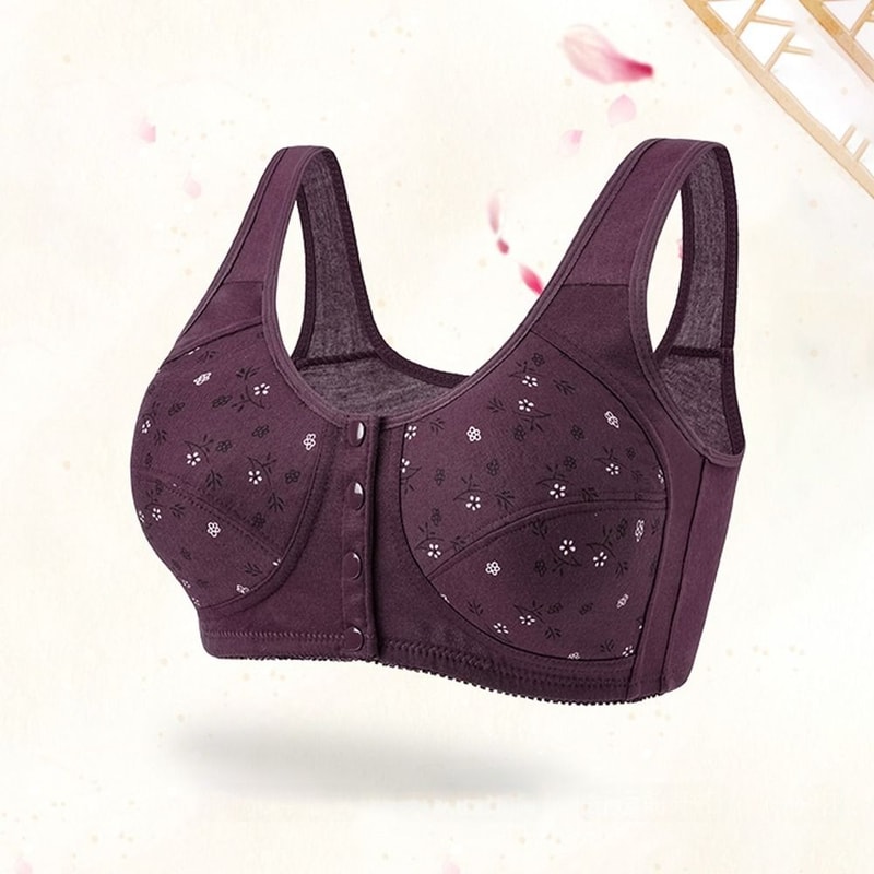 ComfortEase Front Closure Cotton Bra For Seniors Breathable Wireless Full Coverage Support 0