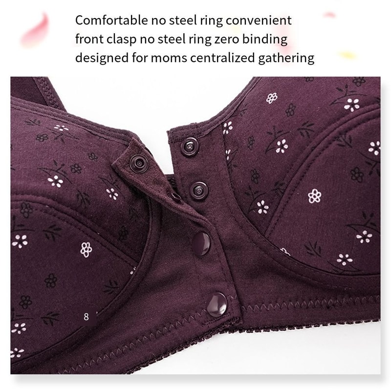 ComfortEase Front Closure Cotton Bra For Seniors Breathable Wireless Full Coverage Support 1
