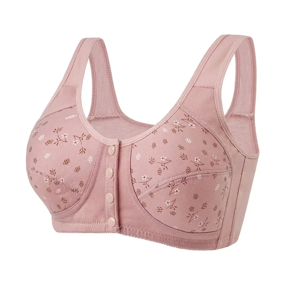 ComfortEase Front Closure Cotton Bra For Seniors Breathable Wireless Full Coverage Support 6
