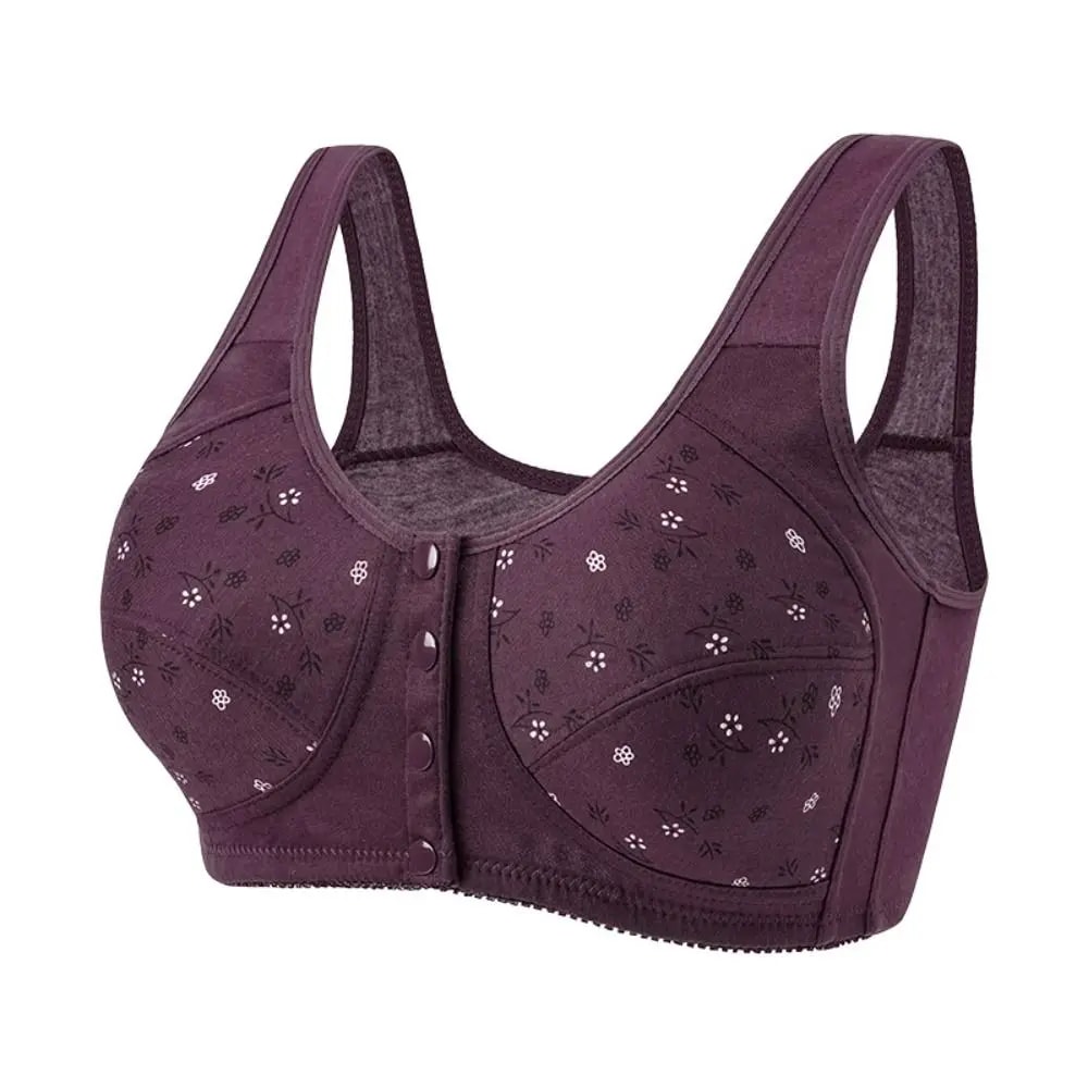 ComfortEase Front Closure Cotton Bra For Seniors Breathable Wireless Full Coverage Support 5