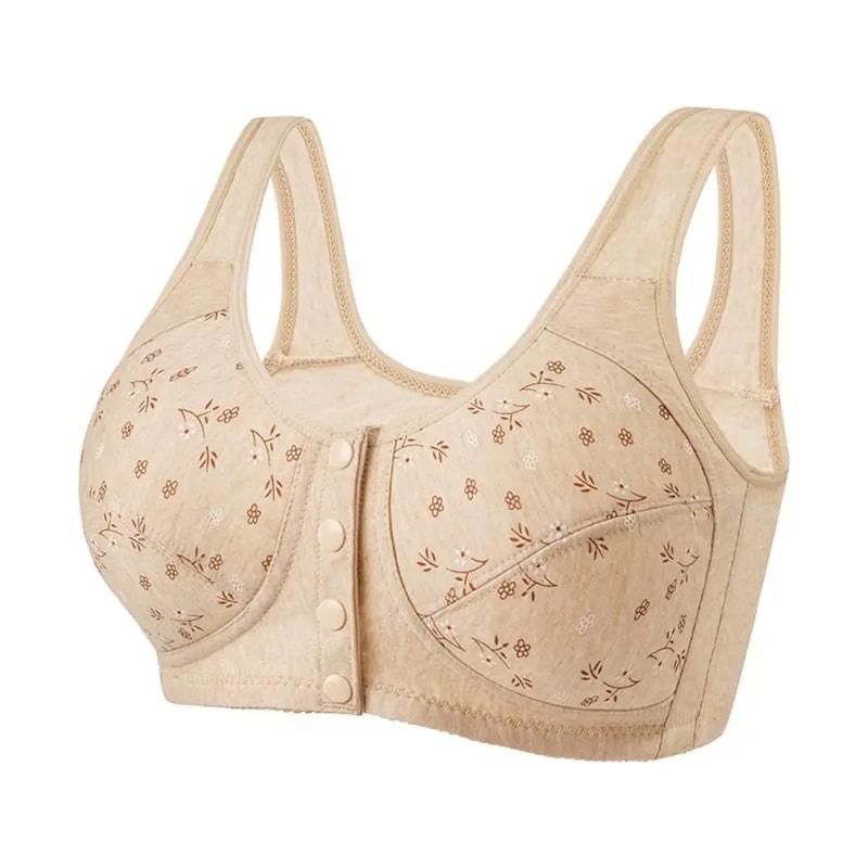 ComfortEase Front Closure Cotton Bra For Seniors Breathable Wireless Full Coverage Support 7
